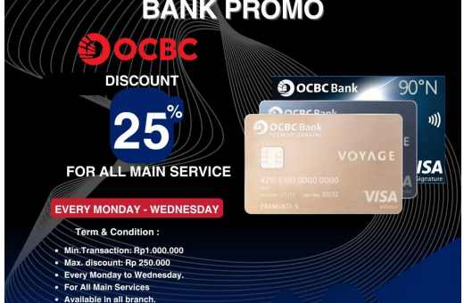 OCBC CREDIT CARD – 25% DISCOUNT FOR ALL MAIN SERVICES